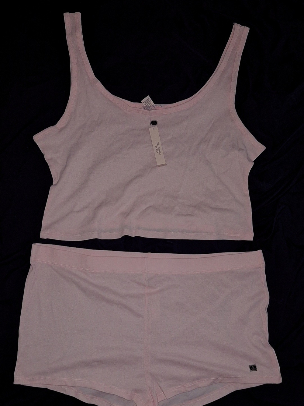 Victoria's Secret Pale Pink Cropped Tank & Boxer Short Set